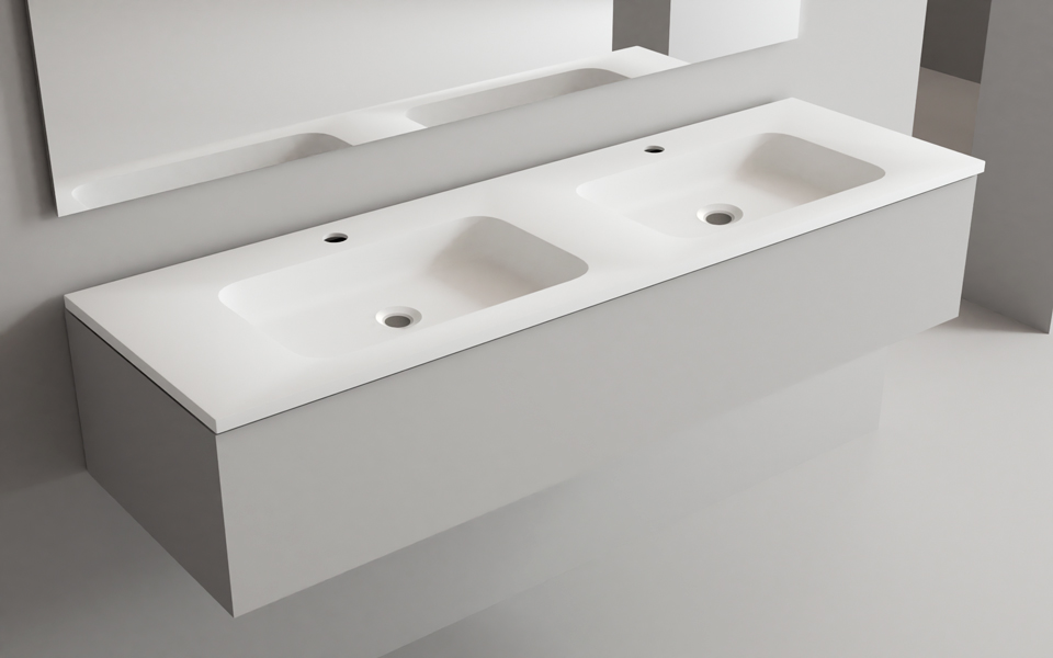 lavabo solid surface doble a medida